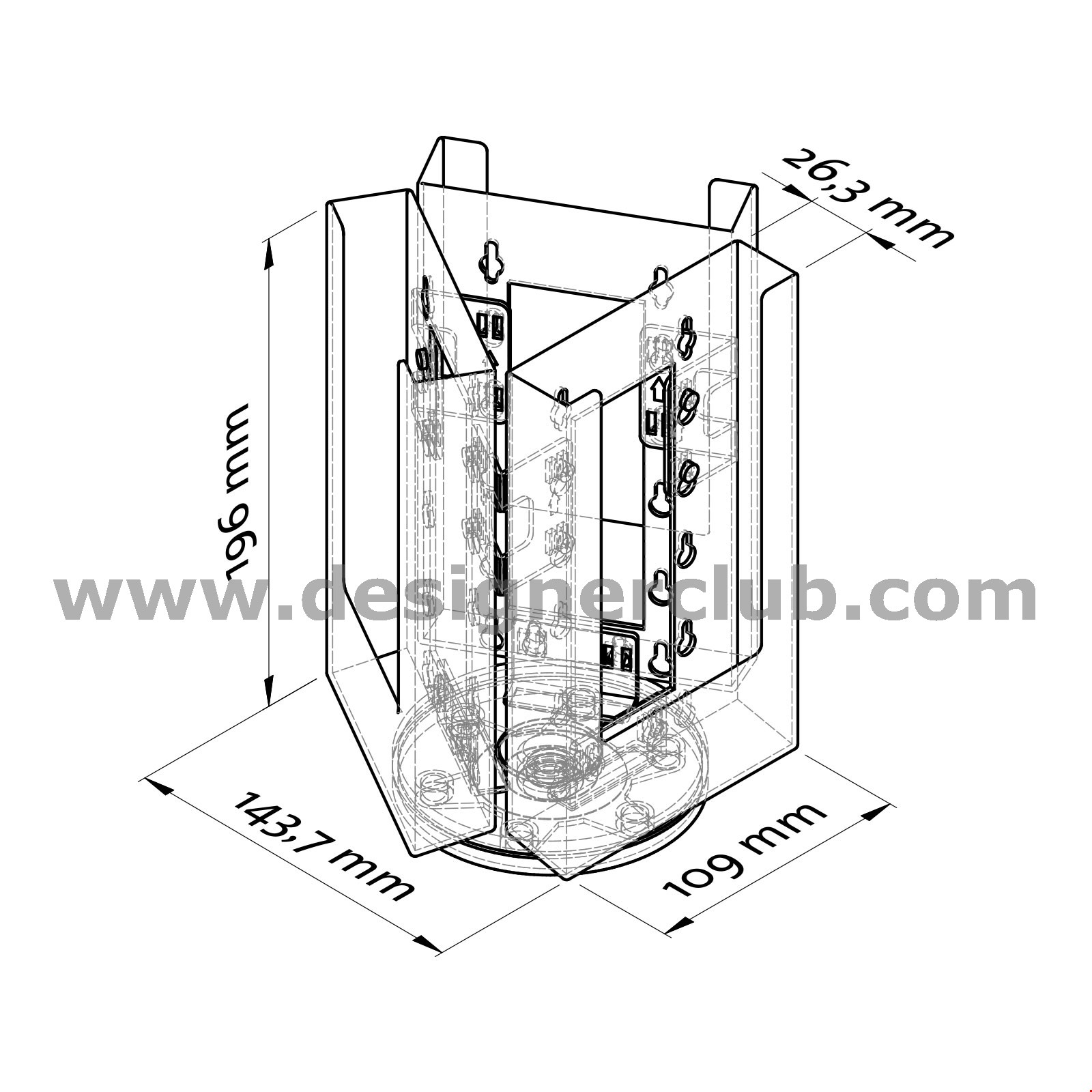 PORTA BROCHURE GIREVOLE DA BANCO F.TO 1/3 A4 - 3 TASCHE