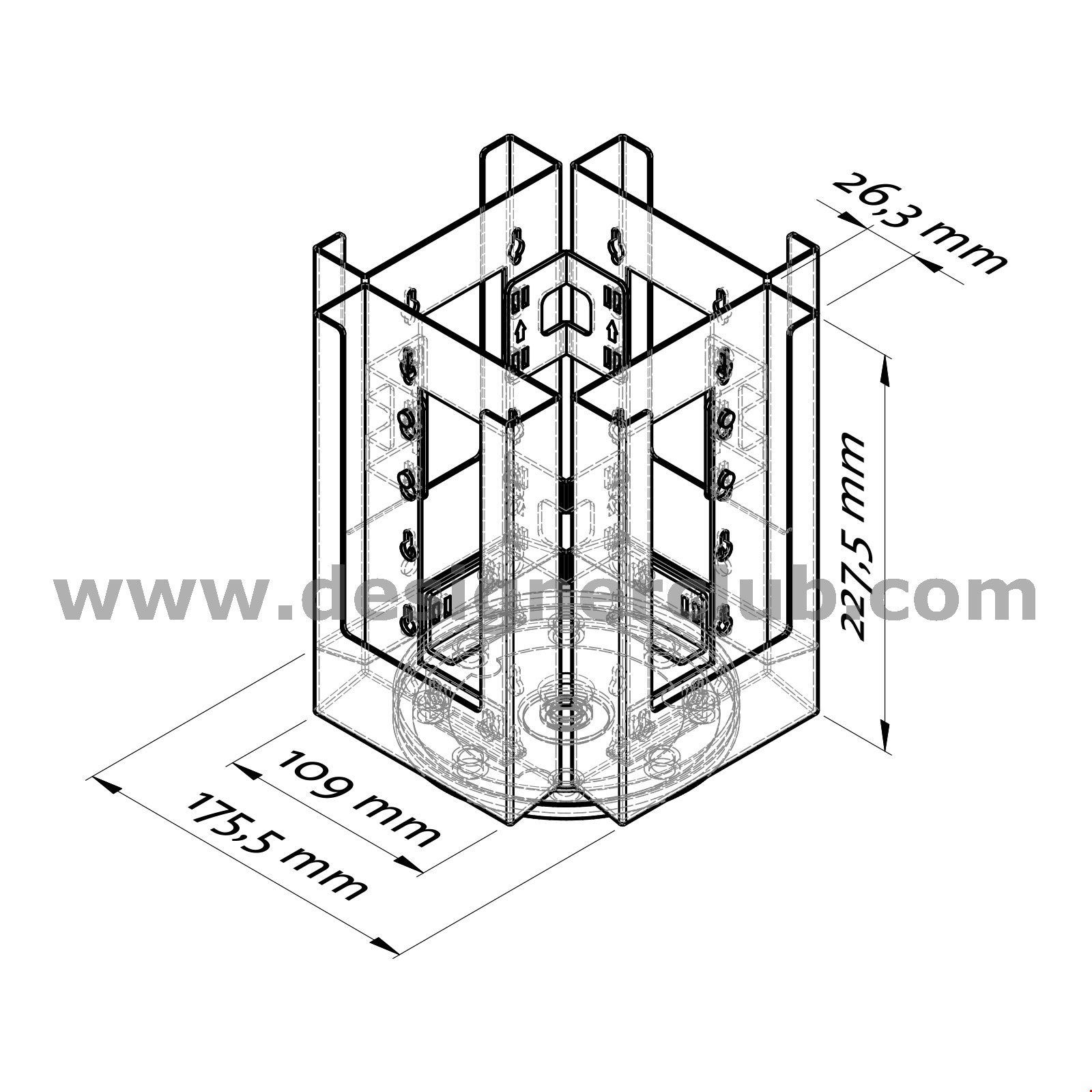 PORTA BROCHURE GIREVOLE DA BANCO F.TO 1/3 A4 - 4 TASCHE