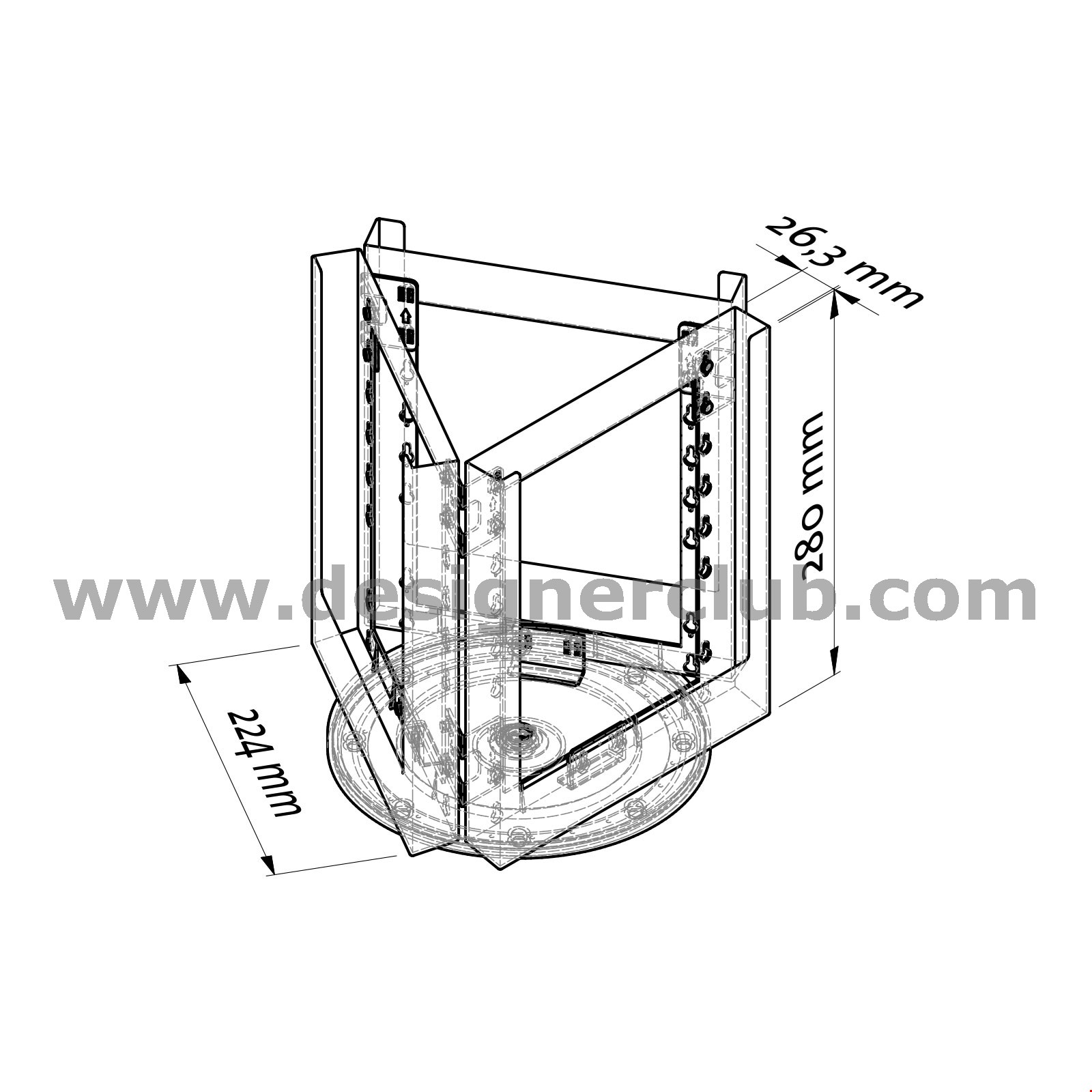 PORTA BROCHURE GIREVOLE DA BANCO F.TO A4 - 3 TASCHE