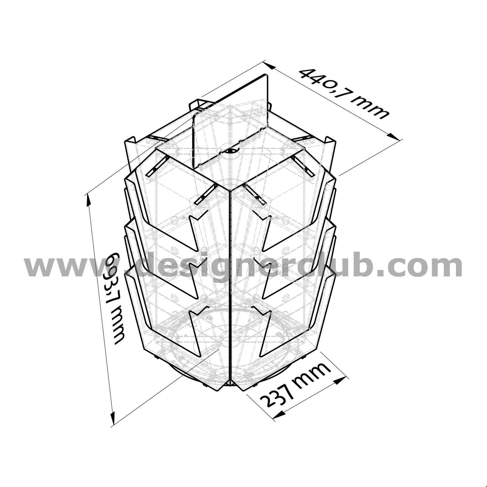 PORTA BROCHURE GIREVOLE DA BANCO F.TO A4 - 12 TASCHE