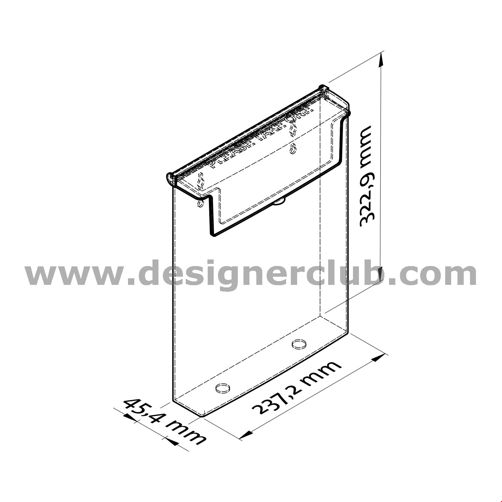 PORTA BROCHURE DA ESTERNO F.TO A4 - 1 TASCA