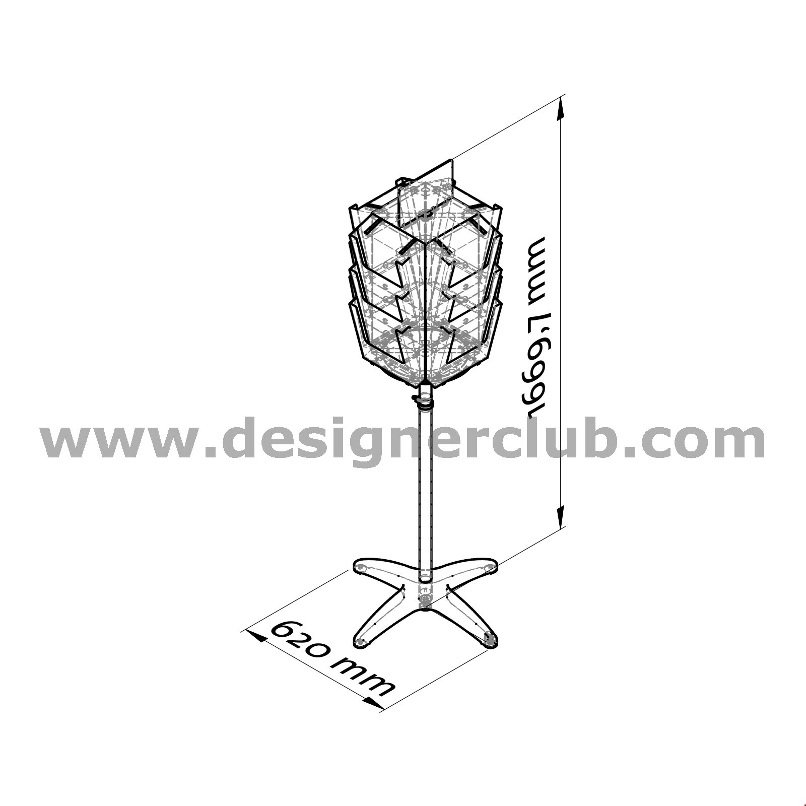 12 POCKET A4 FLOOR STANDING BROCHURE HOLDER SPINNER