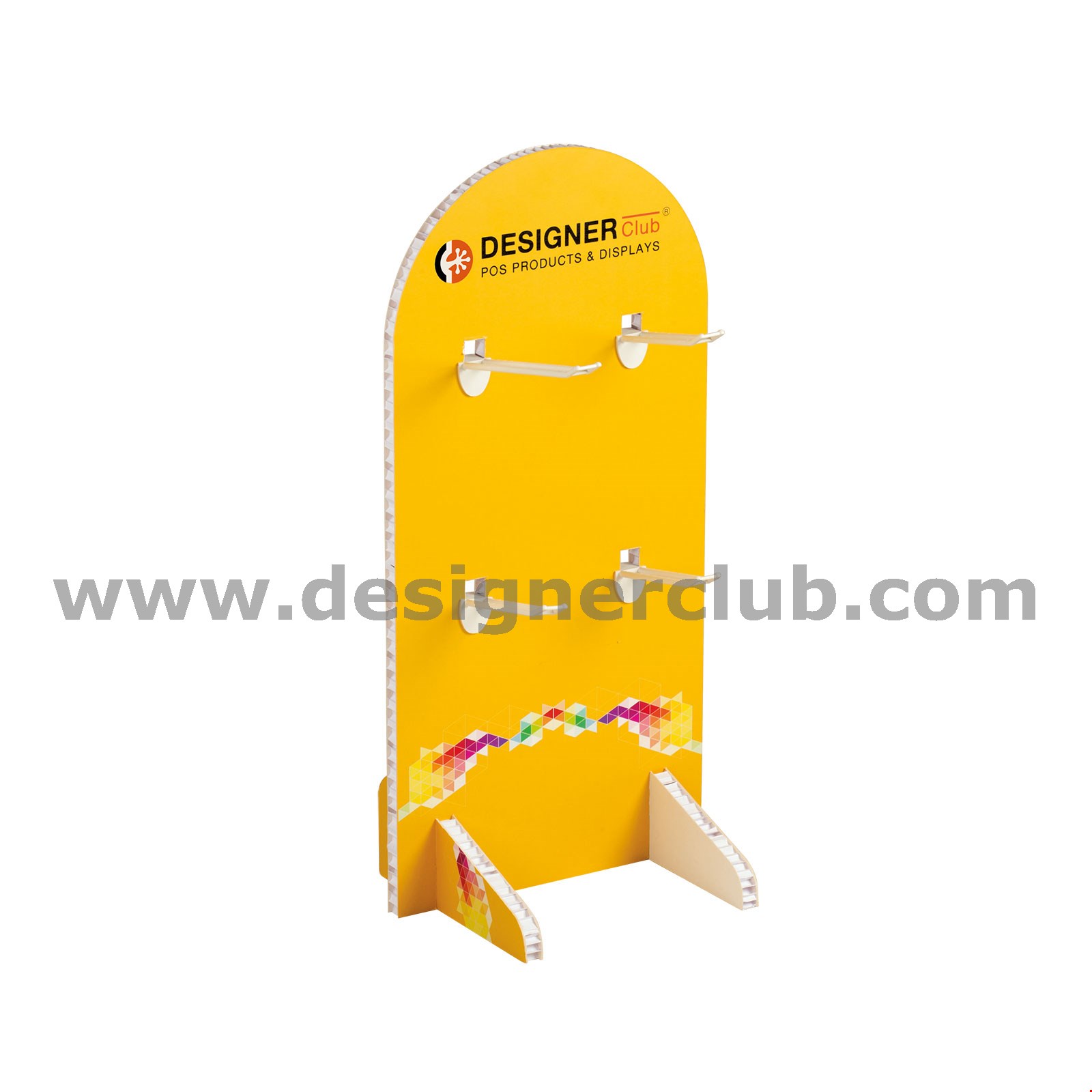 ESPOSITORE IN CARTONE ALVEOLARE PER BROCHES UNIVERSALI DOPPIE