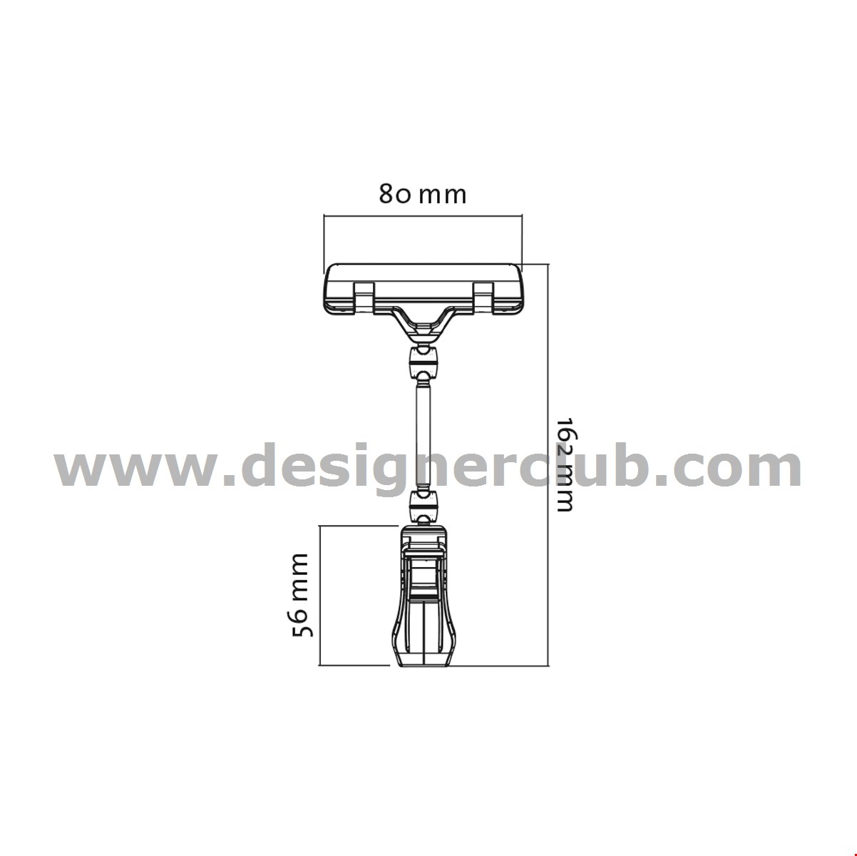 PINZA CON ASTA MM. 50 E PORTA MESSAGGIO A PINZA MM. 80