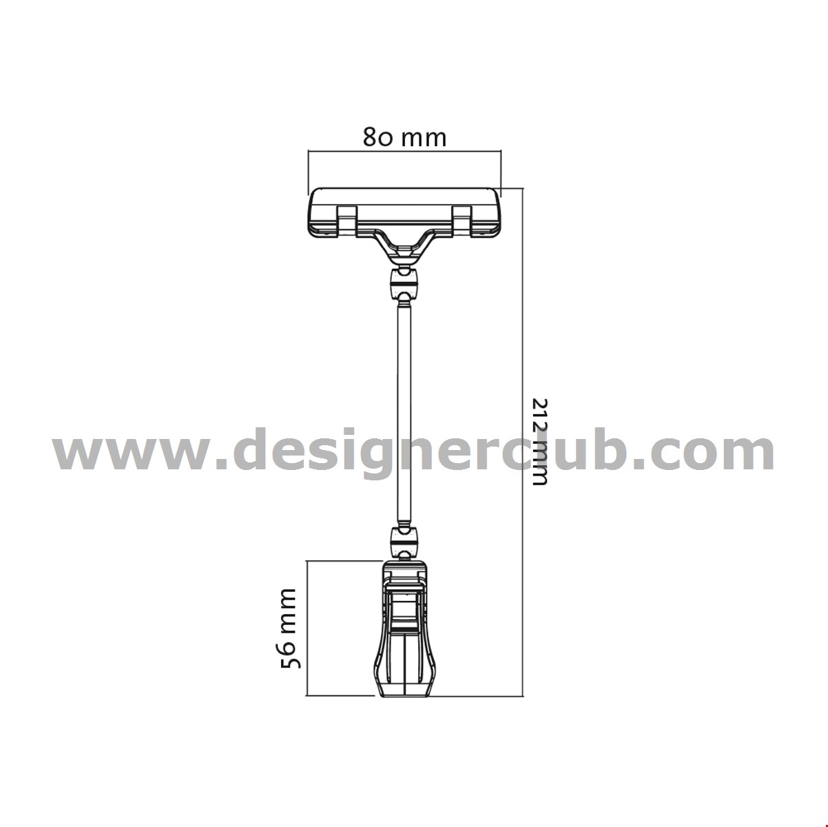 PINZA CON ASTA MM. 100 E PORTA MESSAGGIO A PINZA MM. 80