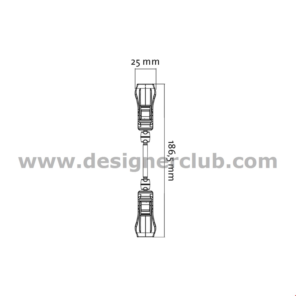 DOPPIA PINZA CON ASTA MM. 50