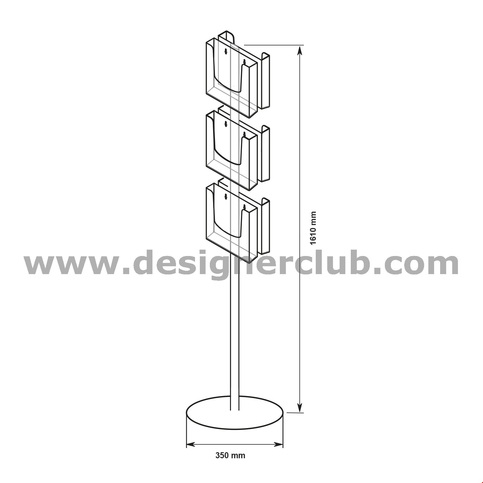 FLOOR STANDING COLUMNS WITH 6 A4 POCKETS